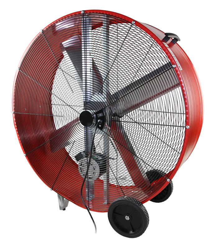 MaxxAir BF42BD Portable Barrel Fan, 120 V, 2-Speed, 5800 to 10,000 cfm Air, Red