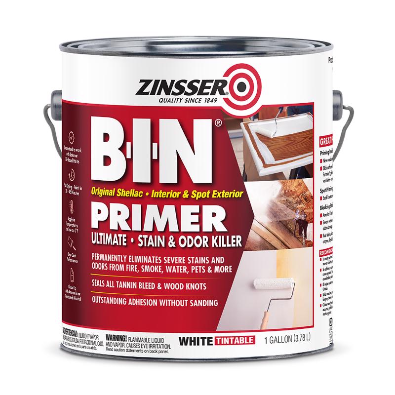 Zinsser B-I-N White Shellac-Based Primer and Sealer 1 gal, Pack of 2