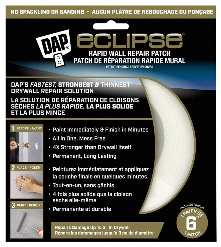 DAP 7079809165 Rapid Wall Repair Patch, 6 in Dimensions, Clear, Pack of 6