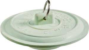 Plumb Pak PP820-4 Tub Stopper with Ring, 1-1/2 to 2 in Dia Dimensions, Rubber, White