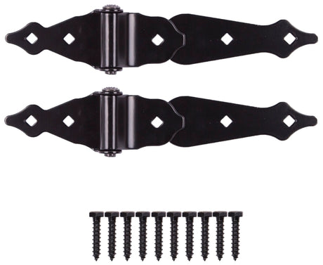 ProSource 33169PKS-PS Strap Hinge, Steel, Black, Loose Pin Pin, 180 deg Range of Motion, 40 (Pair) lb