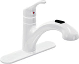 Moen Renzo Glacier CA87316W Kitchen Faucet, 1.5 gpm, 1-Handle, Stainless Steel, Glacier, Deck Mounting
