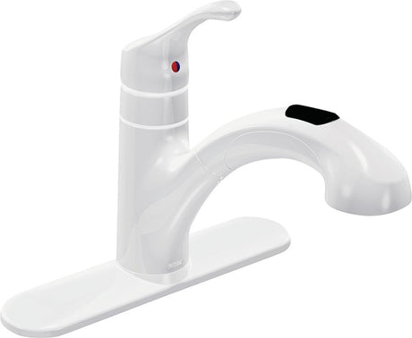 Moen Renzo Glacier CA87316W Kitchen Faucet, 1.5 gpm, 1-Handle, Stainless Steel, Glacier, Deck Mounting