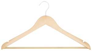 Simple Spaces HEA00040G-N Cloth Hanger Set, 6.6 lb Capacity, Steel/Wood, Natural