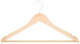 Simple Spaces HEA00040G-N Cloth Hanger Set, 6.6 lb Capacity, Steel/Wood, Natural