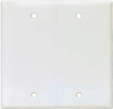 Eaton Cooper Wiring PJ23W Wallplate, 8 in L, 1/4 in W, 2 -Gang, Polycarbonate, White, High-Gloss, Box Mounting