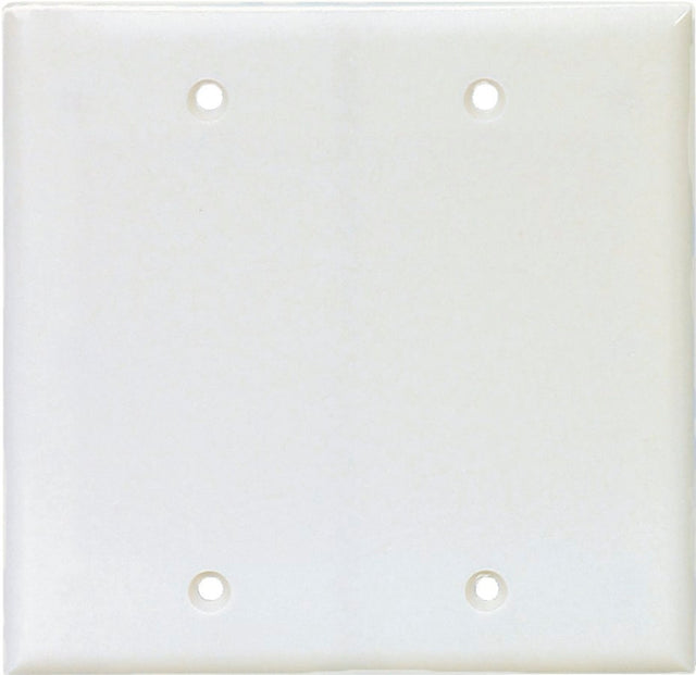 Eaton Cooper Wiring PJ23W Wallplate, 8 in L, 1/4 in W, 2 -Gang, Polycarbonate, White, High-Gloss, Box Mounting
