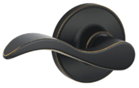 Schlage J Series J10SEV716 Passage Lever, Mechanical Lock, Aged Bronze, 7/8 in Housing Dia, Metal, Residential, 3 Grade