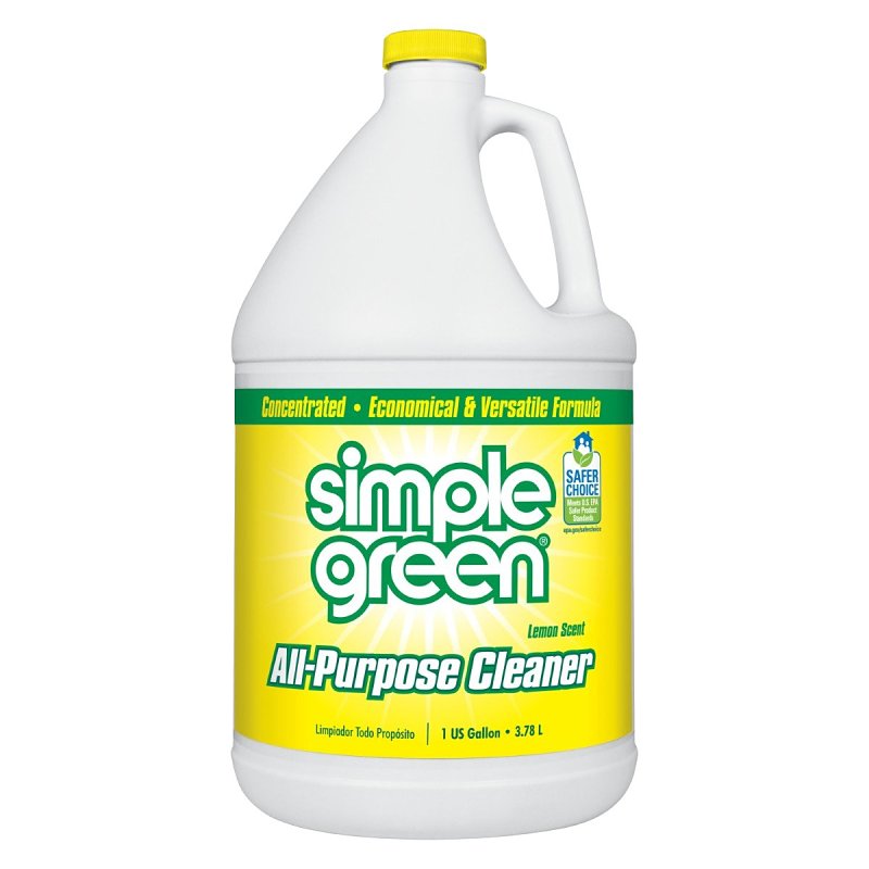 Simple Green 3010100614010 Concentrated All-Purpose Cleaner, 1 gal Bottle, Liquid, Lemon, Yellow