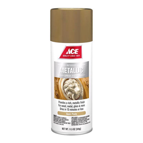 Ace Metallic Gold Plate Spray Paint 11.5 oz, Pack of 6
