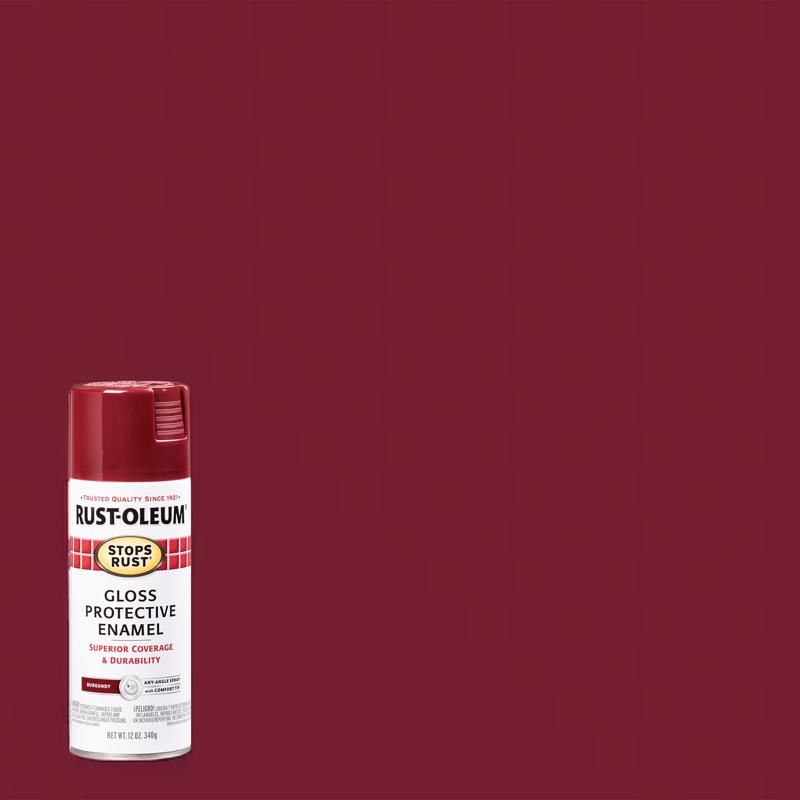 Rust-Oleum 7768830 Rust Preventative Spray Paint, Gloss, Burgundy, 12 oz, Can, Pack of 6