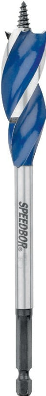 Irwin Speedbor 3041018 Auger Boring Bit, 15/16 in Dia, 6 in OAL, Tapered Flute, 3-Flute, 1/4 in Dia Shank, Hex Shank