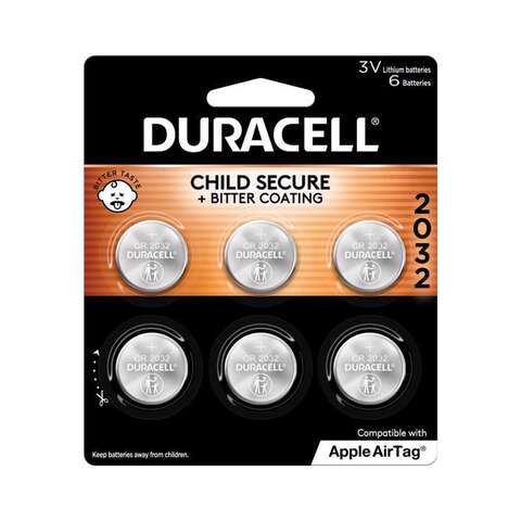 Duracell Lithium Coin 2032 3 V 265 mAh Security and Electronic Battery 6 pk, Pack of 6