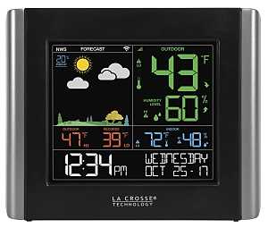 La Crosse V10-TH Weather Station, 7.8 in L x 1.25 in W x 6.45 in H Display, Battery, 10 to 99 % Humidity Range
