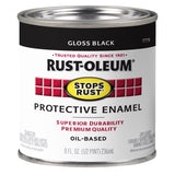 Rust-Oleum Stops Rust Indoor and Outdoor Gloss Black Oil-Based Protective Paint 0.5 pt, Pack of 6