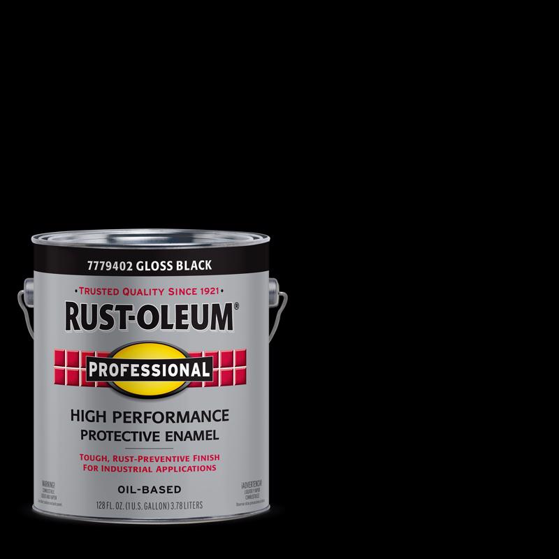 Rust-Oleum Professional Indoor and Outdoor Gloss Black Oil-Based Protective Enamel 1 gal, Pack of 2