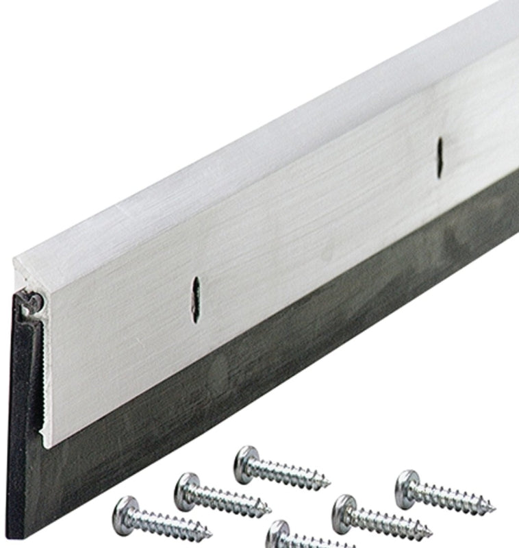 M-D 69604 Door Sweep, 48 in L, 1-1/4 in W, Aluminum Flange, EPDM Rubber Insert, ADA Compliant