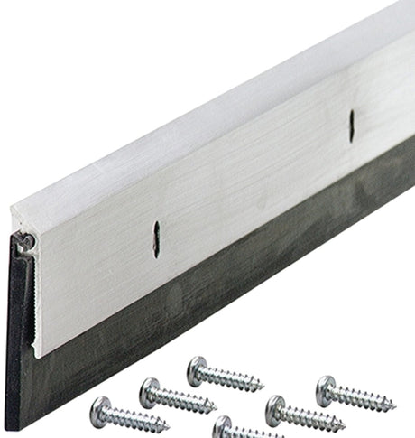 M-D 69604 Door Sweep, 48 in L, 1-1/4 in W, Aluminum Flange, EPDM Rubber Insert, ADA Compliant
