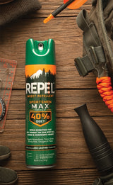 Repel Sportsmen Max HG-33801 Insect Repellent, 6.5 oz, Aerosol Can, Liquid, Pale Yellow, Deet, Ethanol