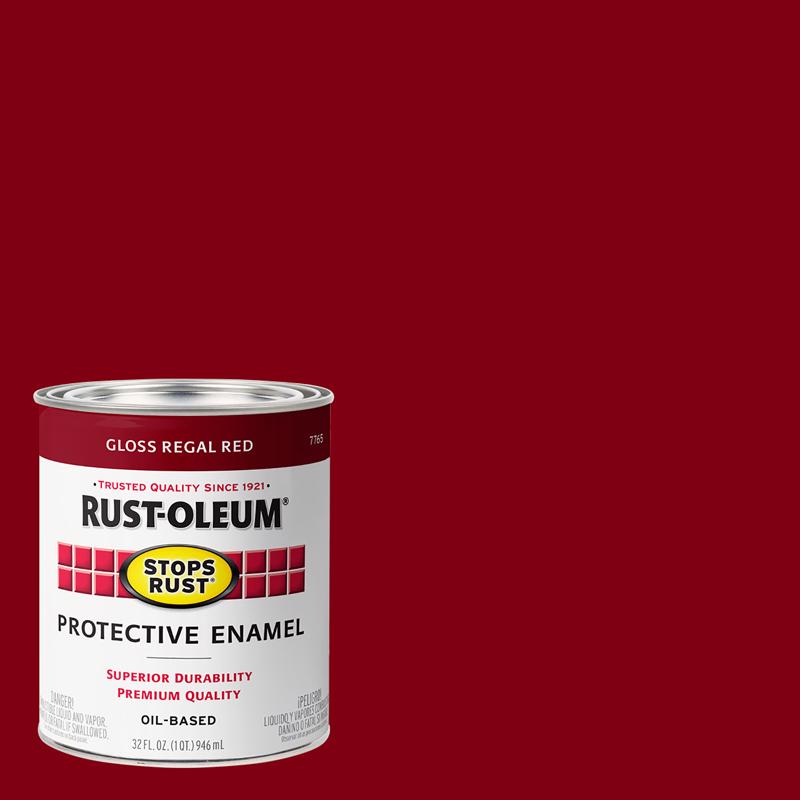 Rust-Oleum Stops Rust Indoor and Outdoor Gloss Regal Red Oil-Based Protective Paint 1 qt, Pack of 2