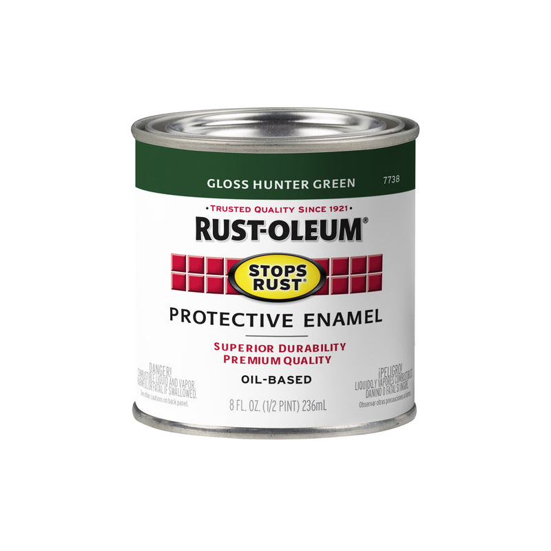 Rust-Oleum Stops Rust Indoor and Outdoor Gloss Hunter Green Oil-Based Protective Paint 0.5 pt