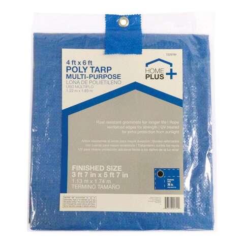 Home Plus 4 ft. W X 6 ft. L Light Duty Polyethylene Tarp Blue