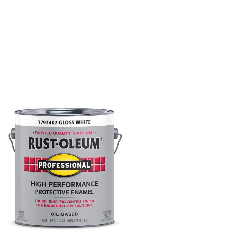 Rust-Oleum Professional Indoor and Outdoor Gloss White Oil-Based Protective Enamel 1 gal, Pack of 2