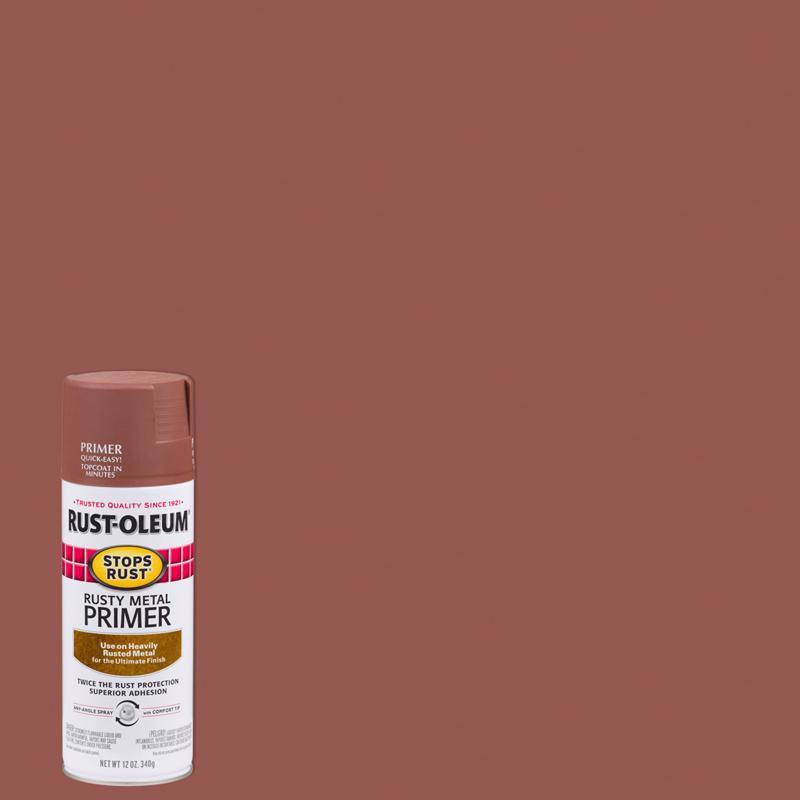 Rust-Oleum Stops Rust Brown Flat Oil-Based Alkyd Spray Primer 12 oz, Pack of 6