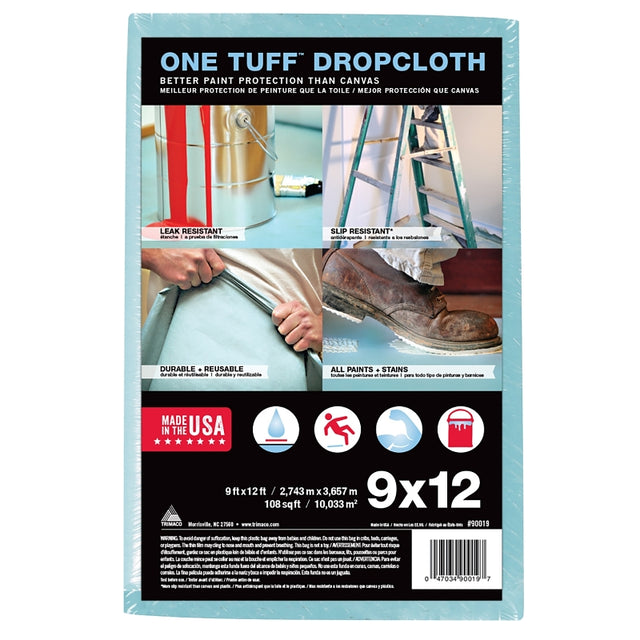 Trimaco 90099 Drop Cloth, 15 ft L, 4 ft W, Sontara Fabric, Blue