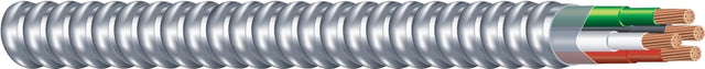 Southwire Armorlite 68583423 Armored Cable, 12 AWG Cable, 3-Conductor, 100 ft L, Copper Conductor, PVC Insulation