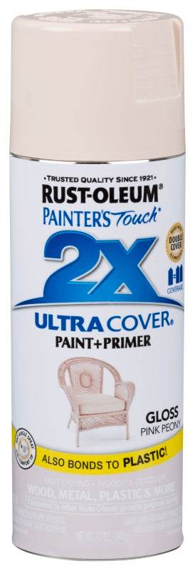 Rust-Oleum 329198 Spray Paint, Gloss, Pink Peony, 12 oz Can
