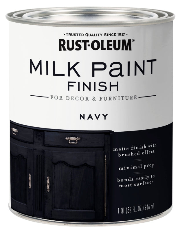Rust-Oleum 331051 Milk Paint, Matte, Navy, 1 qt, Can