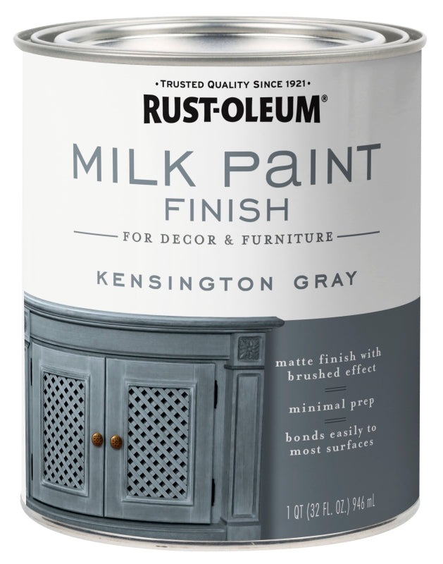 Rust-Oleum 331053 Milk Paint, Matte, Kensington Gray, 1 qt Can