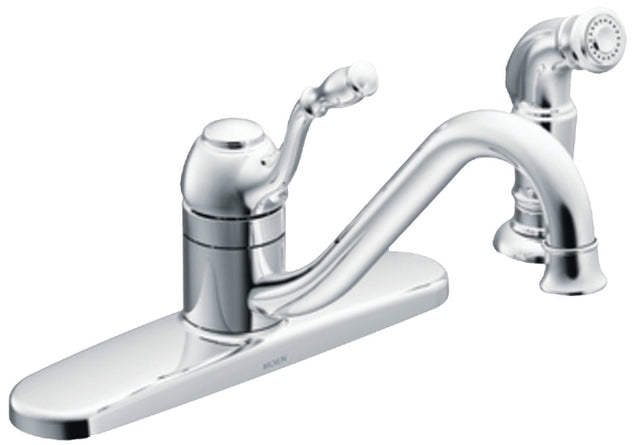 Moen Lindley CA87009 Series Kitchen Faucet, 7.06 in H Spout, Chrome Plated, 9.05 in, 10-1/4 in W x 7-1/4 in H Dimensions