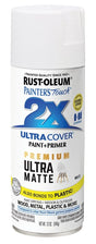 Painter's Touch 2X Ultra Cover 331181 Spray Paint, Matte, White, 12 oz Can