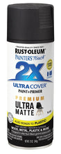 Painter's Touch 2X Ultra Cover 331182 Spray Paint, Matte, Black, 12 oz Can