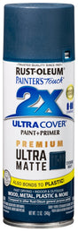 Painter's Touch 2X Ultra Cover 331183 Spray Paint, Matte, Evening Navy, 12 oz Can