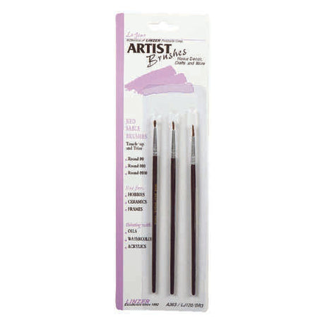 Linzer No. 000/00/0 Assorted Artist Paint Brush Set, Pack of 12