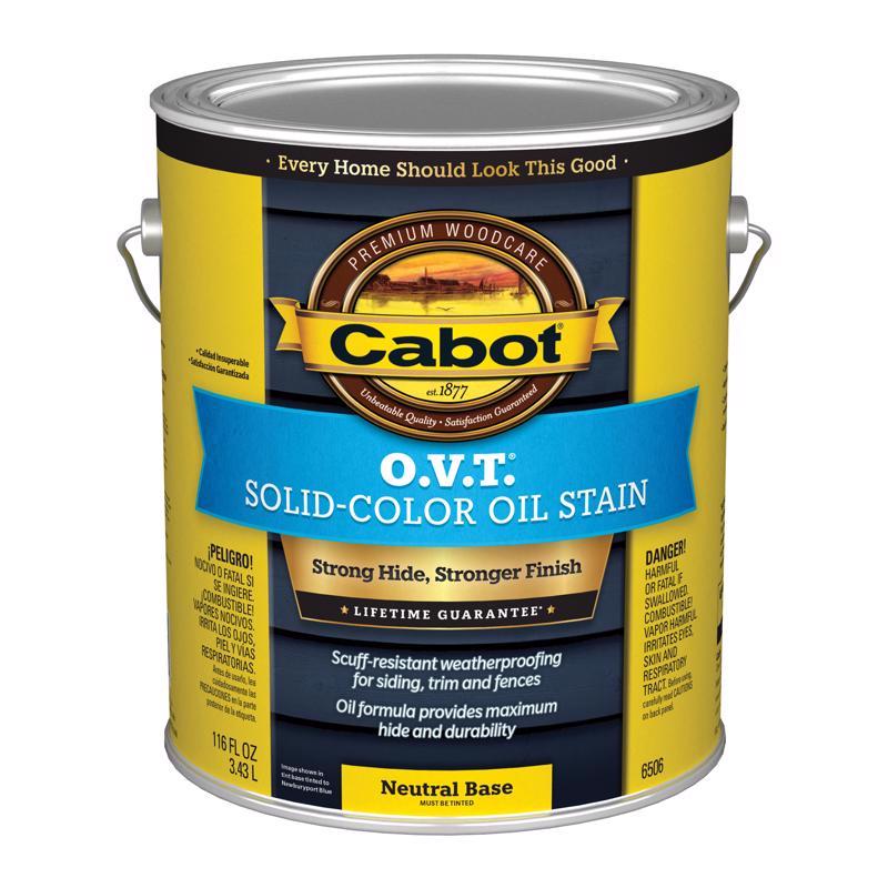 Cabot O.V.T. 140.0006506.007 Oil Stain, Flat, Neutral Base, Liquid, 1 gal, Pack of 4