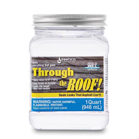 Sashco Through The Roof Gloss Clear Synthetic Rubber Roof Sealant 29 oz, Pack of 6