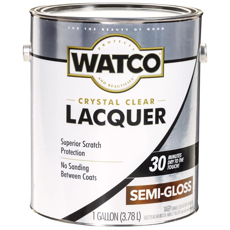 Watco Semi-Gloss Clear Oil-Based Alkyd Wood Finish Lacquer 1 gal, Pack of 2