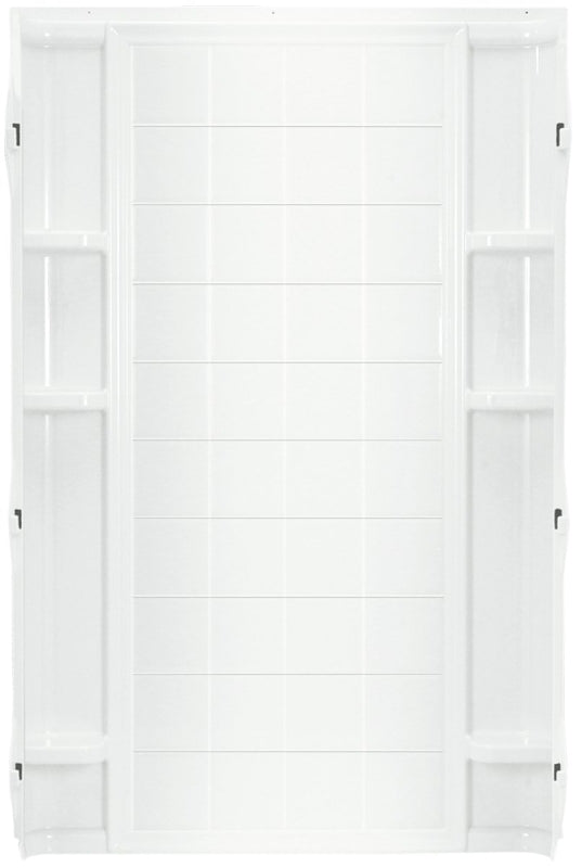 Sterling Ensemble 72102100-0 Shower Back Wall, 72-1/2 in L, 36 in W, Vikrell, High-Gloss, Alcove Installation, White