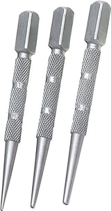 STANLEY 58-230 Nail Set, 3-Piece, Steel, Black Oxide