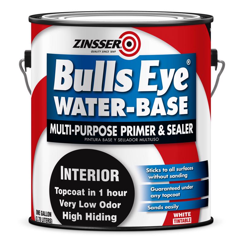 Zinsser Bulls Eye White Flat Primer and Sealer 1 gal, Pack of 4