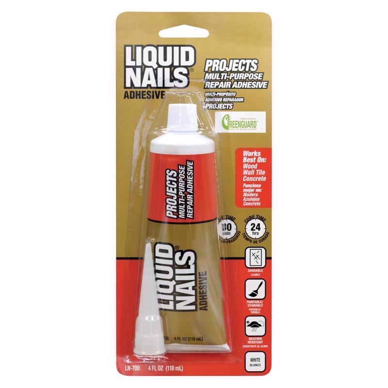 Liquid Nails Small Projects High Strength Latex White Adhesive 4 oz, Pack of 6