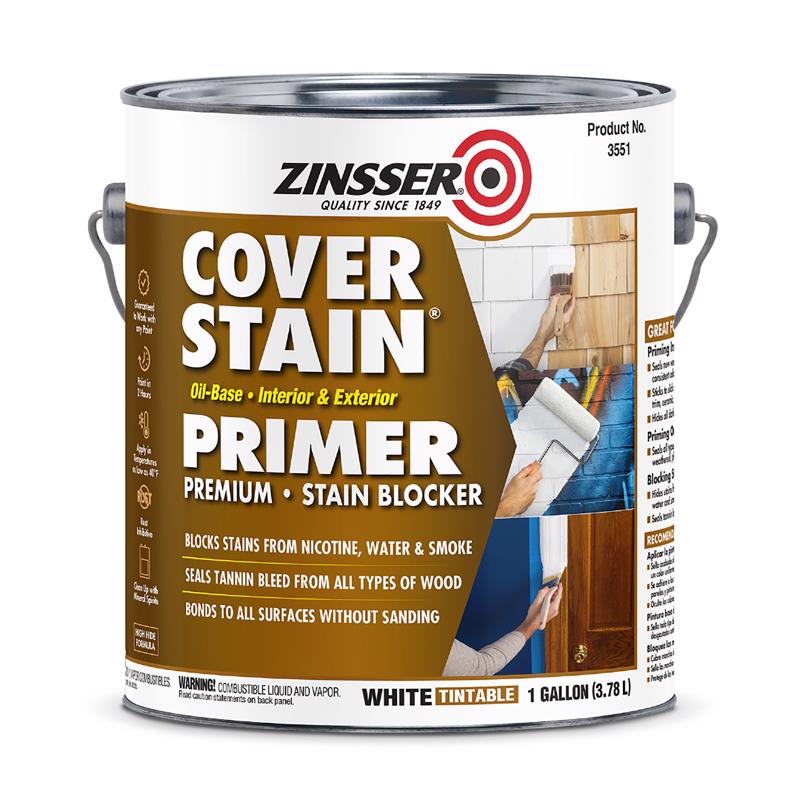 Zinsser Cover Stain White Oil-Based Alkyd Primer and Sealer 1 gal, Pack of 4