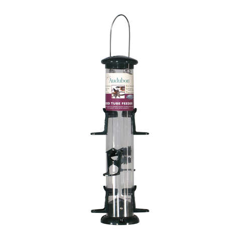 Audubon Wild Bird 2 lb Plastic Tube Bird Feeder 6 ports