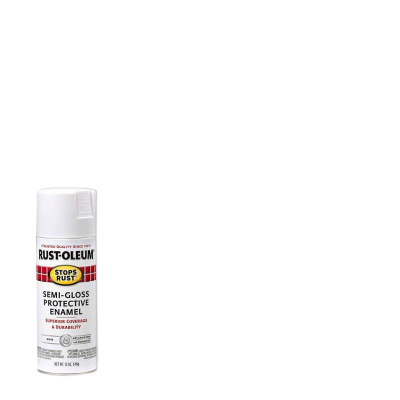 Rust-Oleum Stops Rust Semi-Gloss White Spray Paint 12 oz, Pack of 6