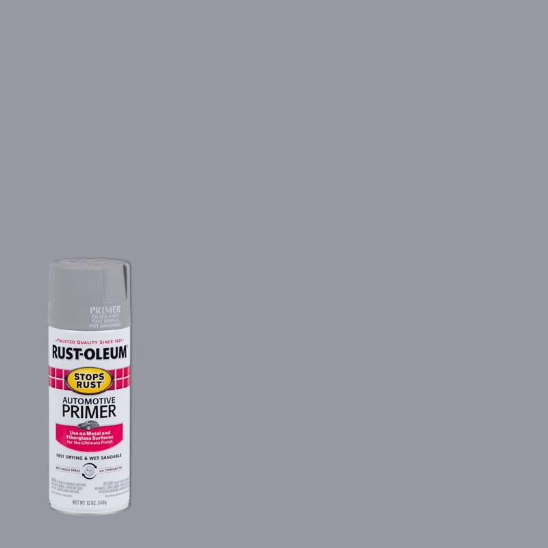 Rust-Oleum Stops Rust Gray Flat Oil-Based Alkyd Spray Primer 12 oz, Pack of 6