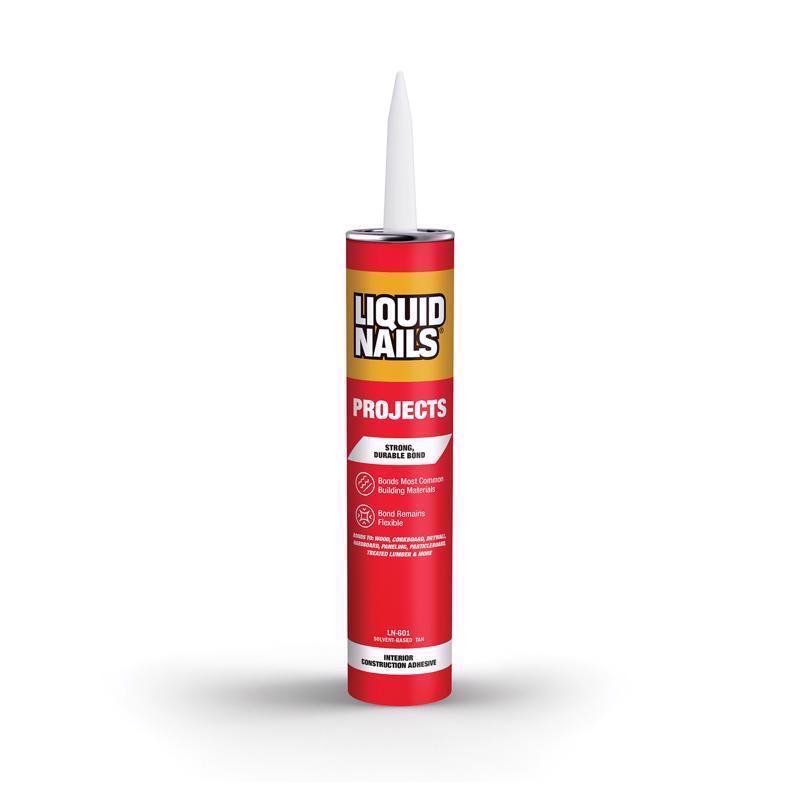 Liquid Nails Interior Projects Synthetic Rubber Construction Adhesive 10 oz, Pack of 12